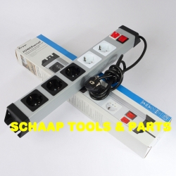 Tafelcontactdoos 2 groepen 2-voudig+schakelaar en 3-voudig+schakelaar kabel 1,40 meter | 2272.2001.4